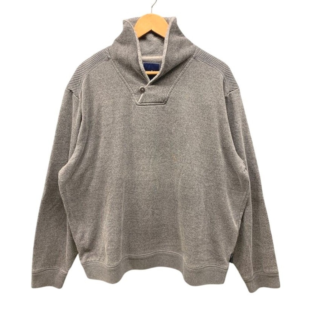 Tommy Bahama Sweater Men's XL Gray Mock Neck Button Knit Pullover Casual